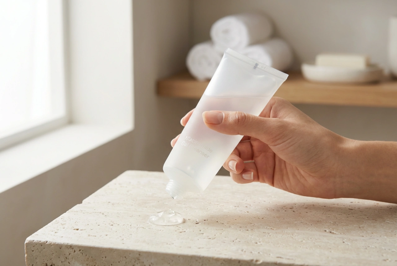 Niacinamida en gel limpiador facial: cuándo vale la pena y cómo usarlo