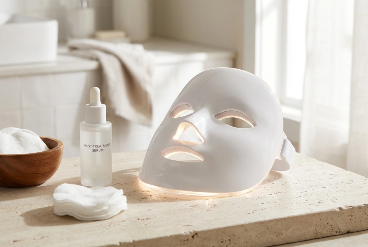 Máscara LED facial: configuración de tiempo y cuidado posterior