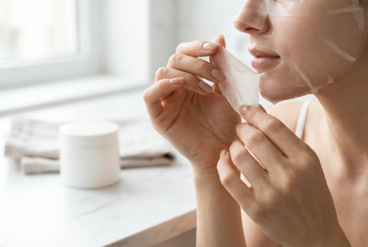 Mascarilla de colágeno en hoja: aplicación y retirada correctas