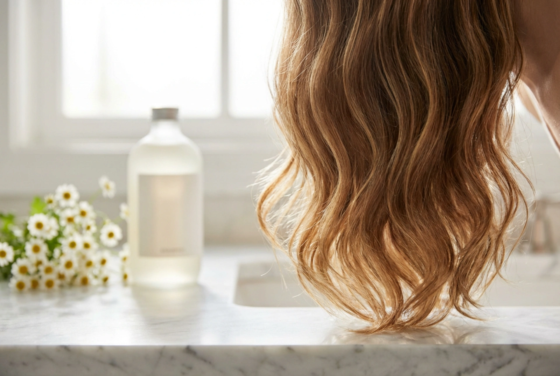 Champú de manzanilla para aclarar el cabello: efecto sutil y modo de empleo
