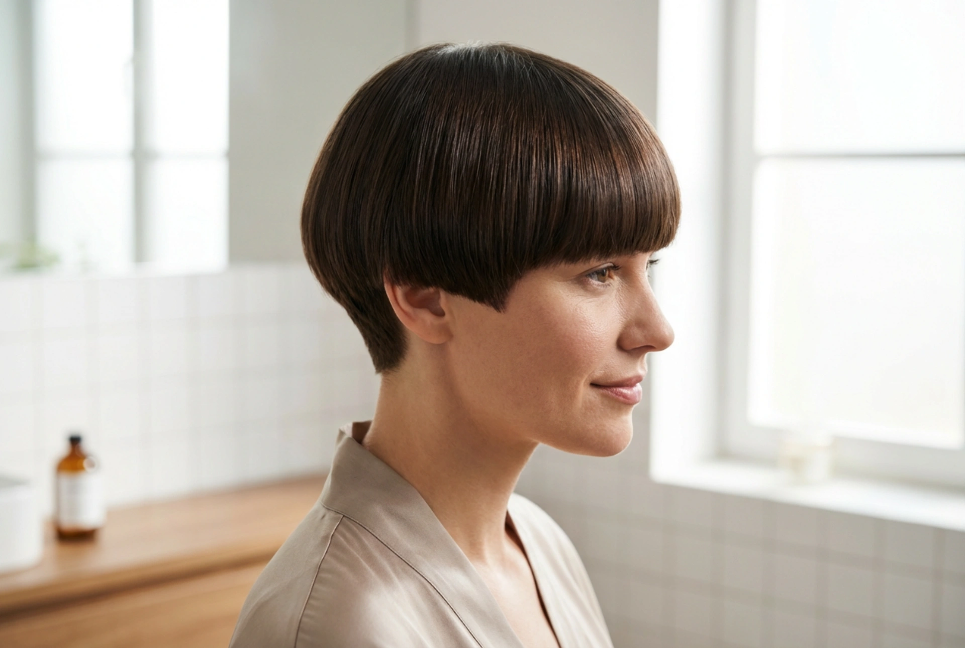 El corte de tazón para mujer: estilizado suave y control de volumen