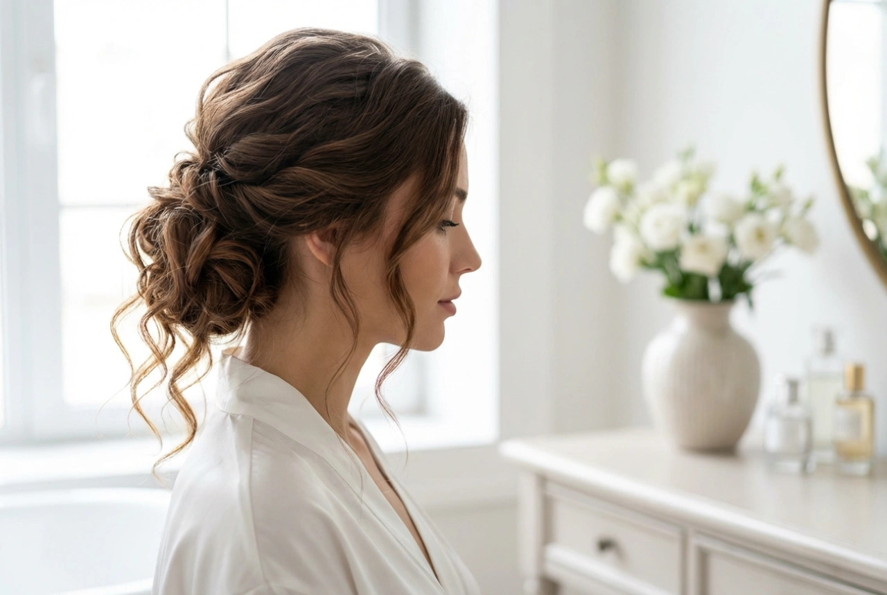 Peinado para la madre en una boda: recogidos y ondas elegantes paso a paso