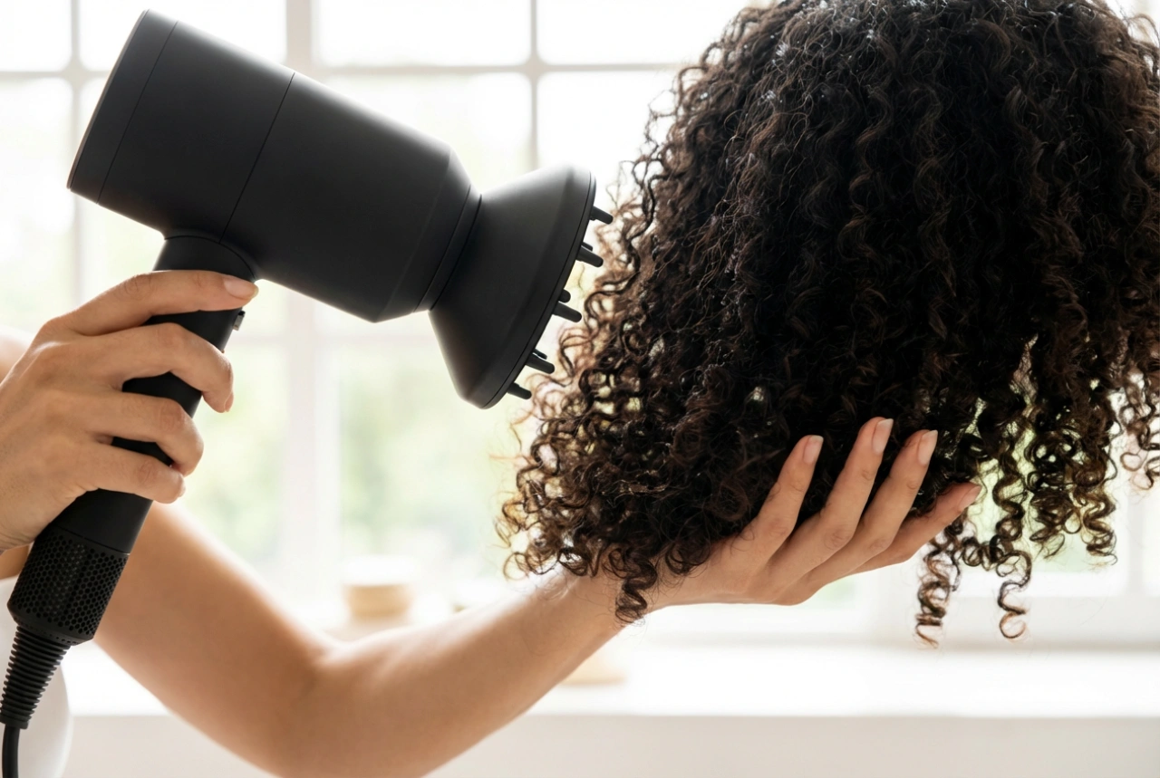Peinado para cabello rizado: definición del rizo, capas y secado con difusor