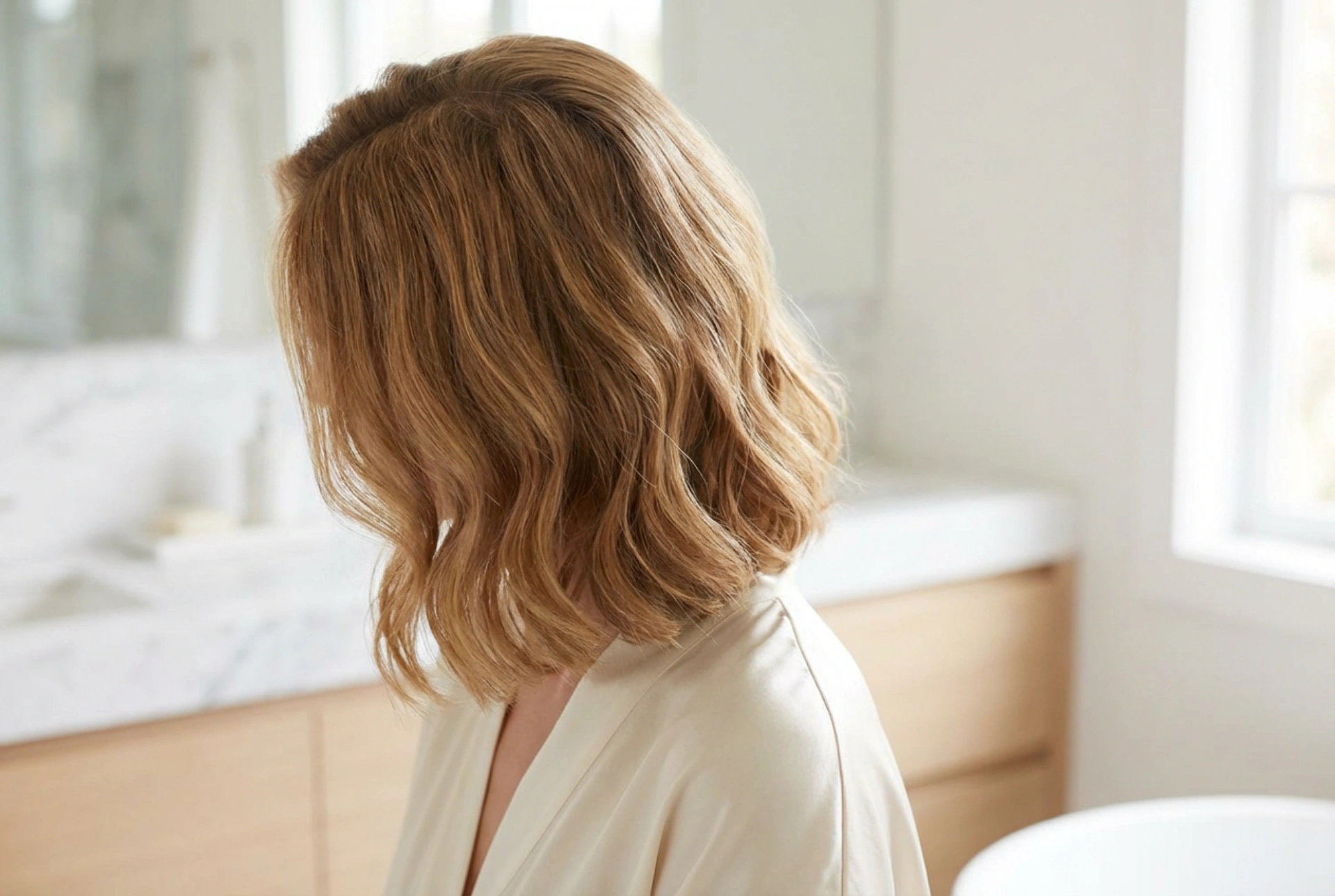 Peinado long bob: volumen en la raíz, ondas y acabado pulido