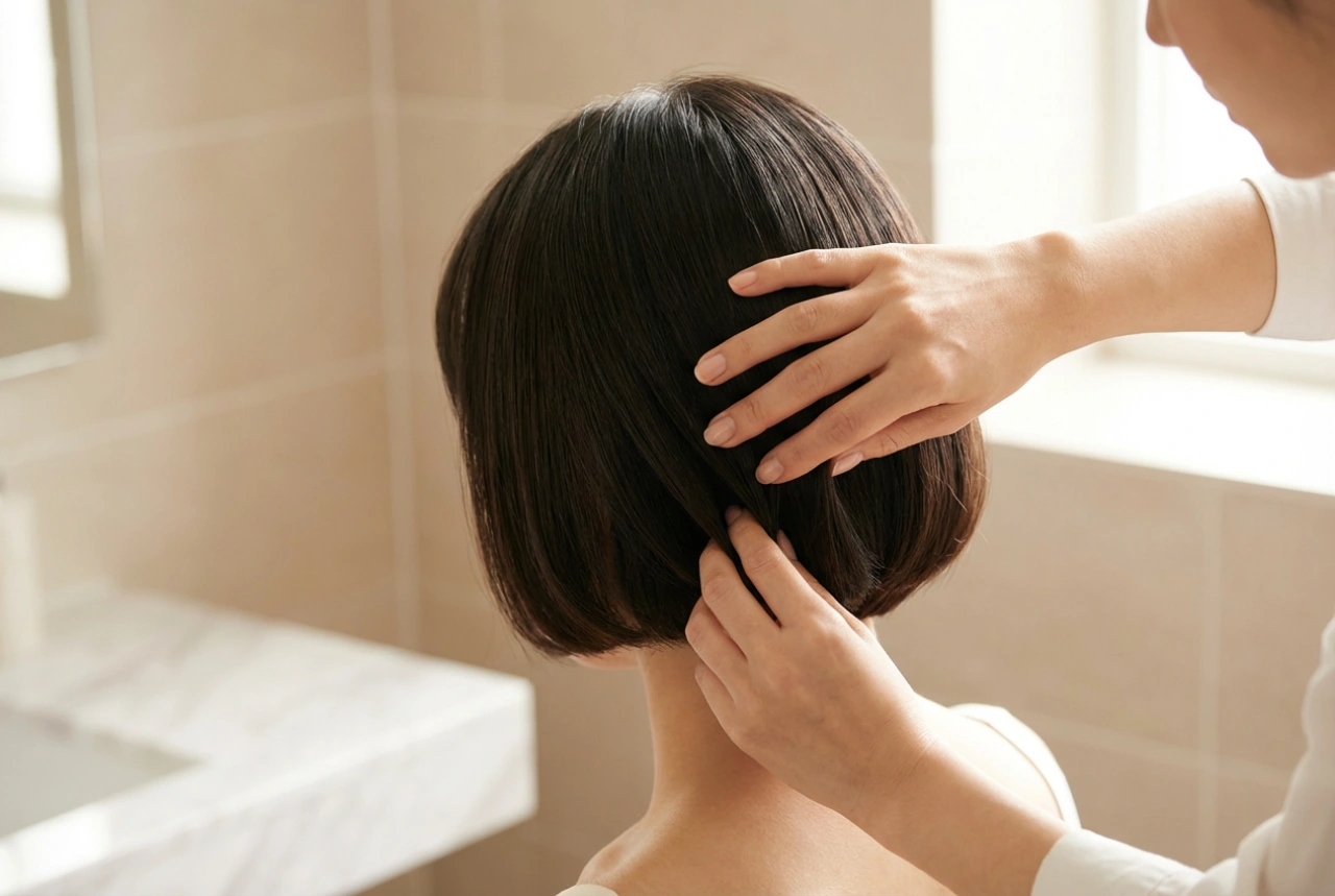 Cómo peinar el corte hongo en la parte posterior: puntas hacia adentro y control de volumen