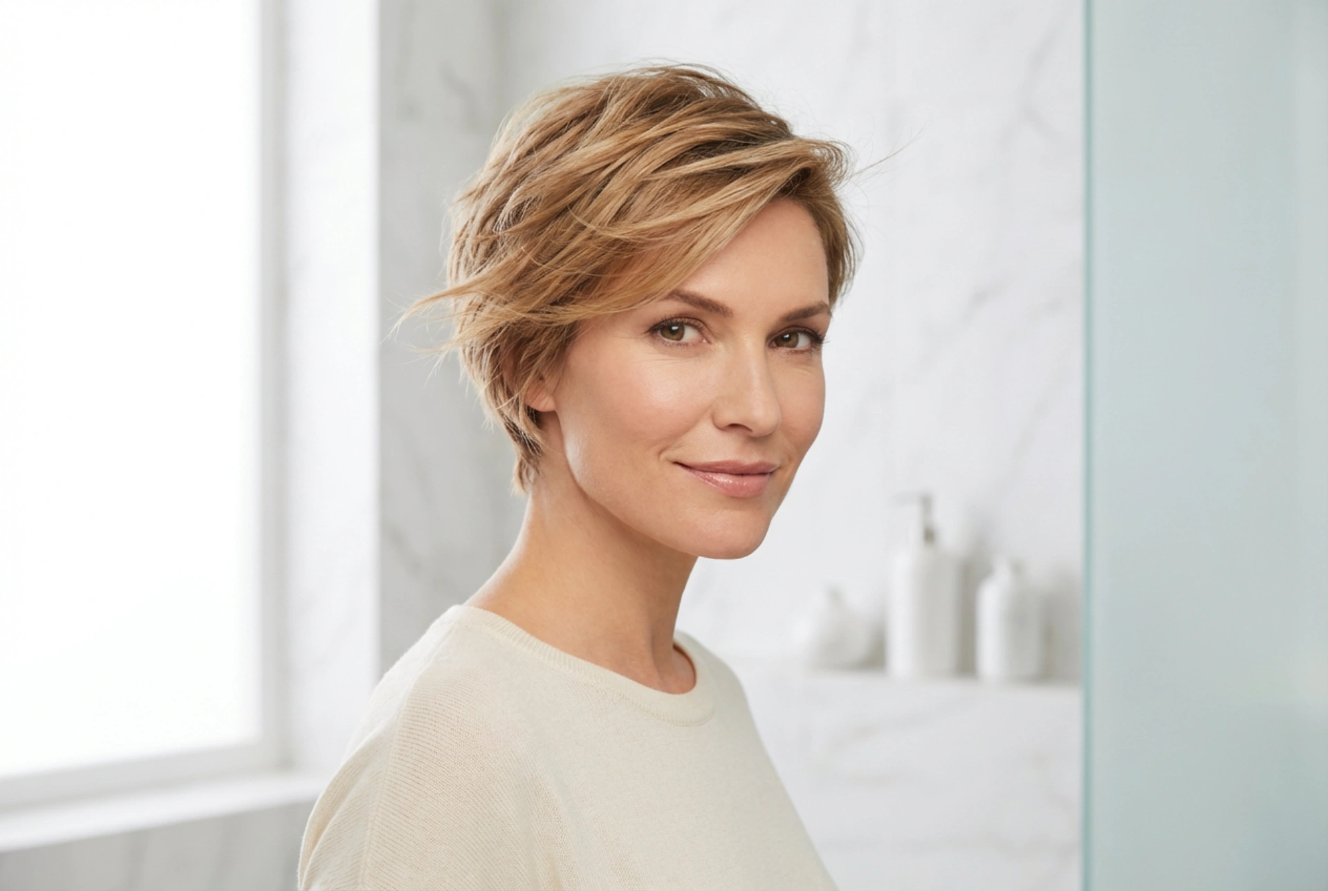 Corte de pelo estilo erizo para mujer: textura, volumen y un brillo suave