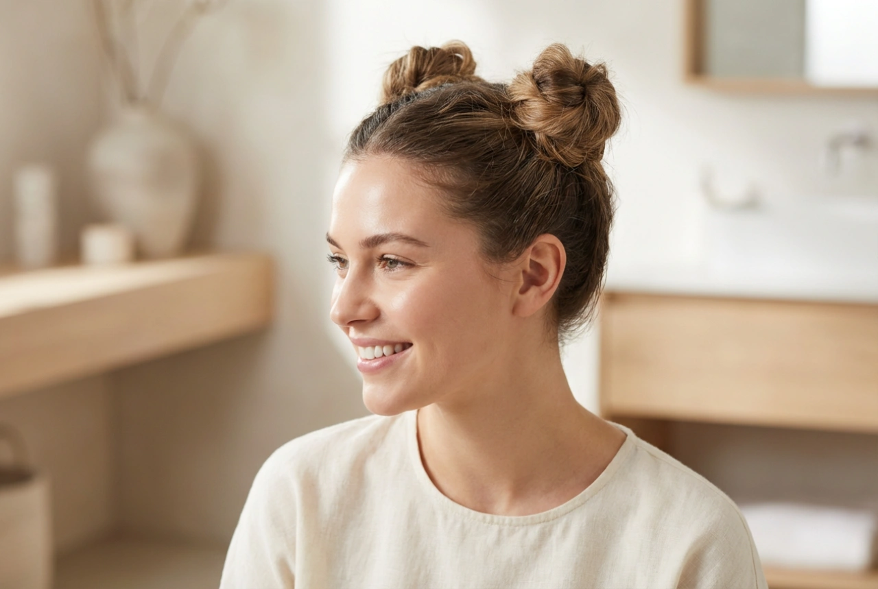 Moños dobles divertidos: un peinado versátil para cabello corto y largo