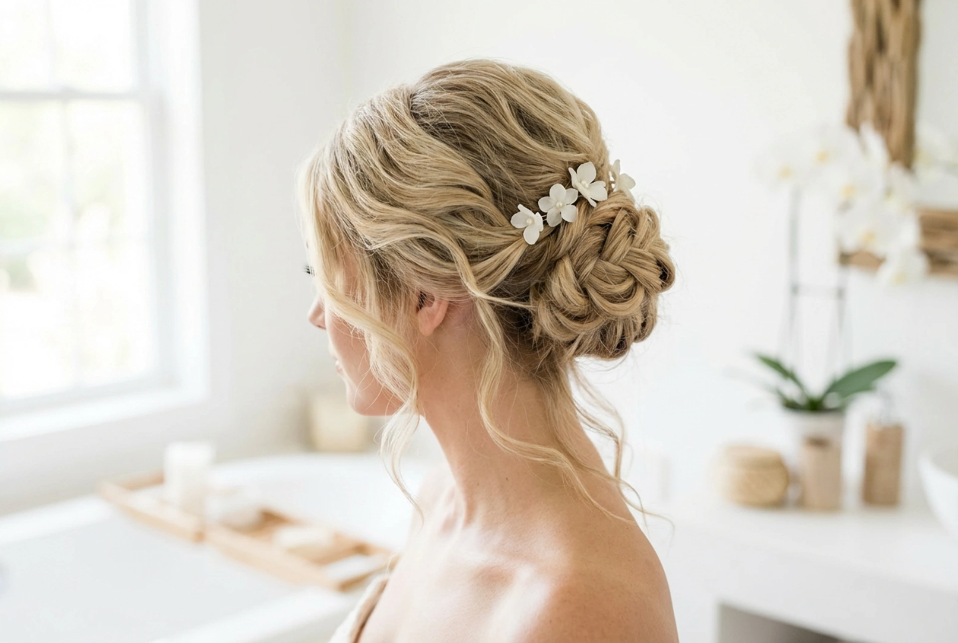 Peinado de novia: pelo largo en recogidos románticos y ondas