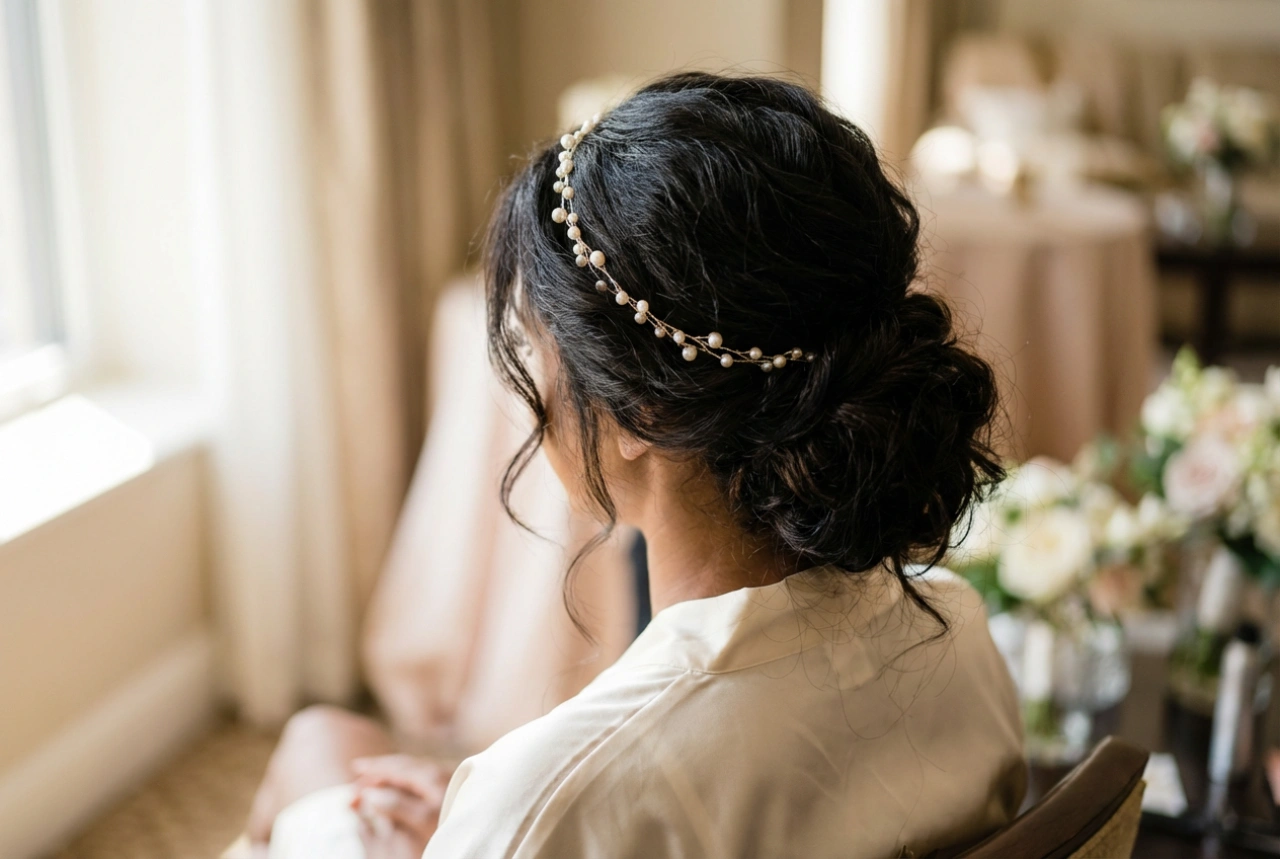 La diadema delicada en eventos: peinados con diadema para bodas