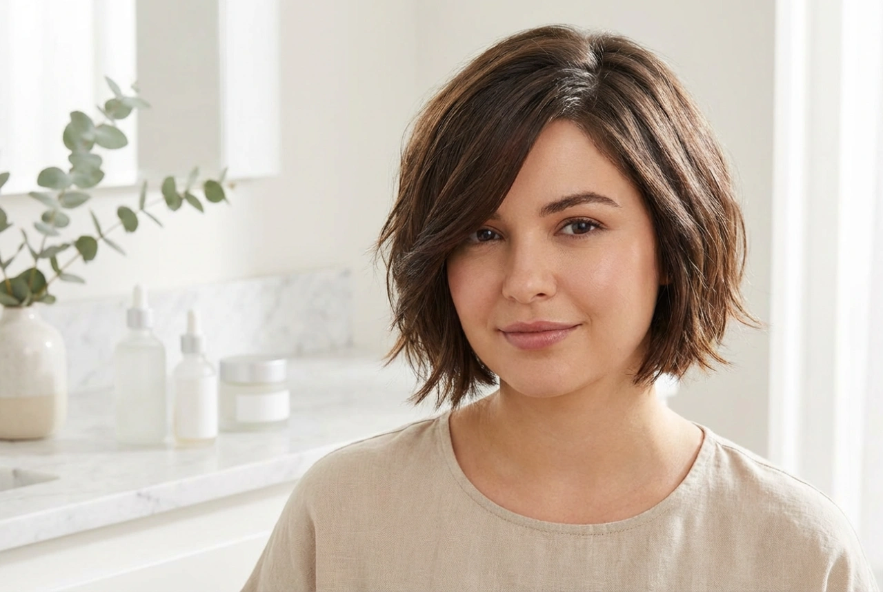 Peinados cortos para cara redonda: forma, raya y volumen