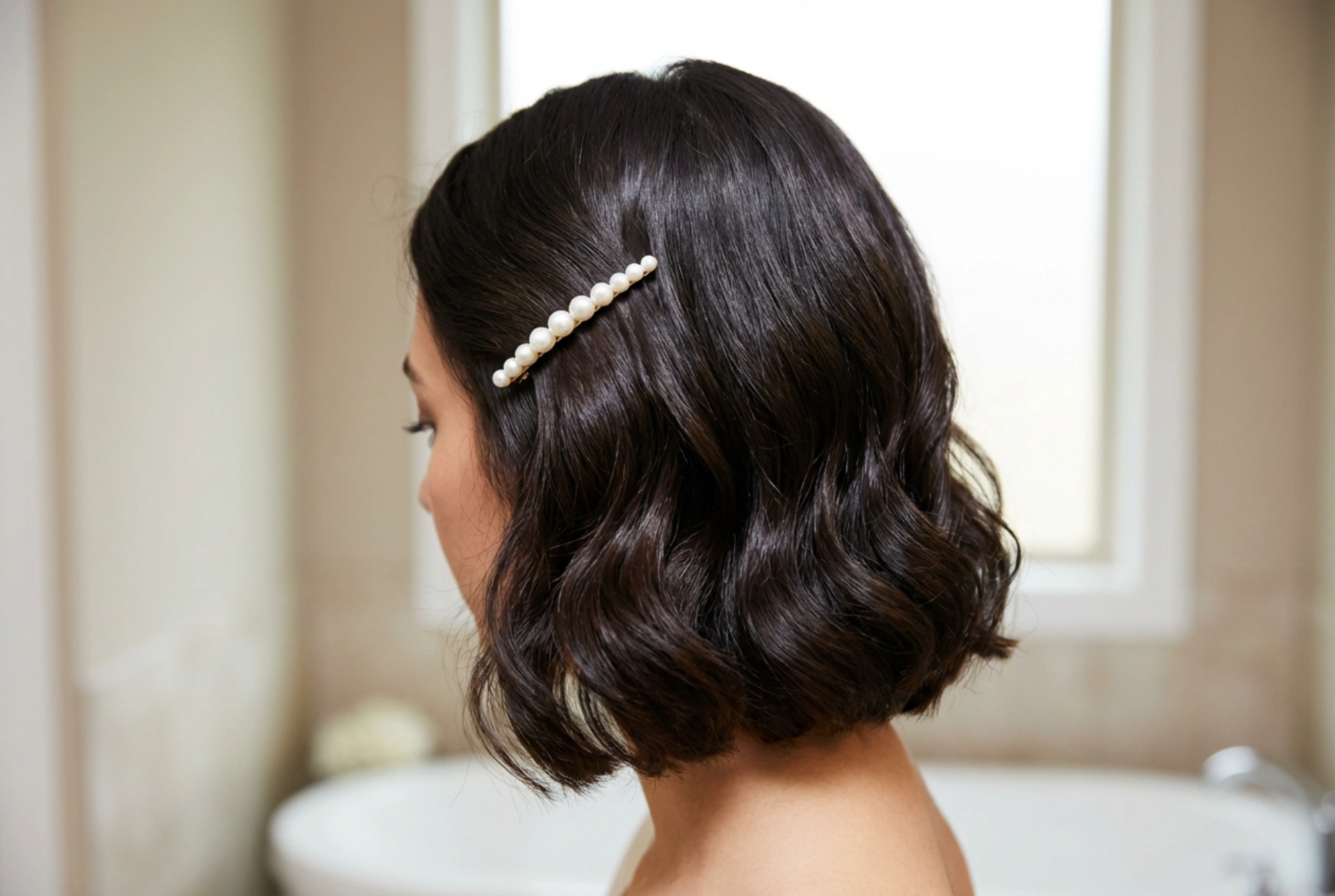 Peinados cortos para bodas: ondas duraderas, accesorios y fijación