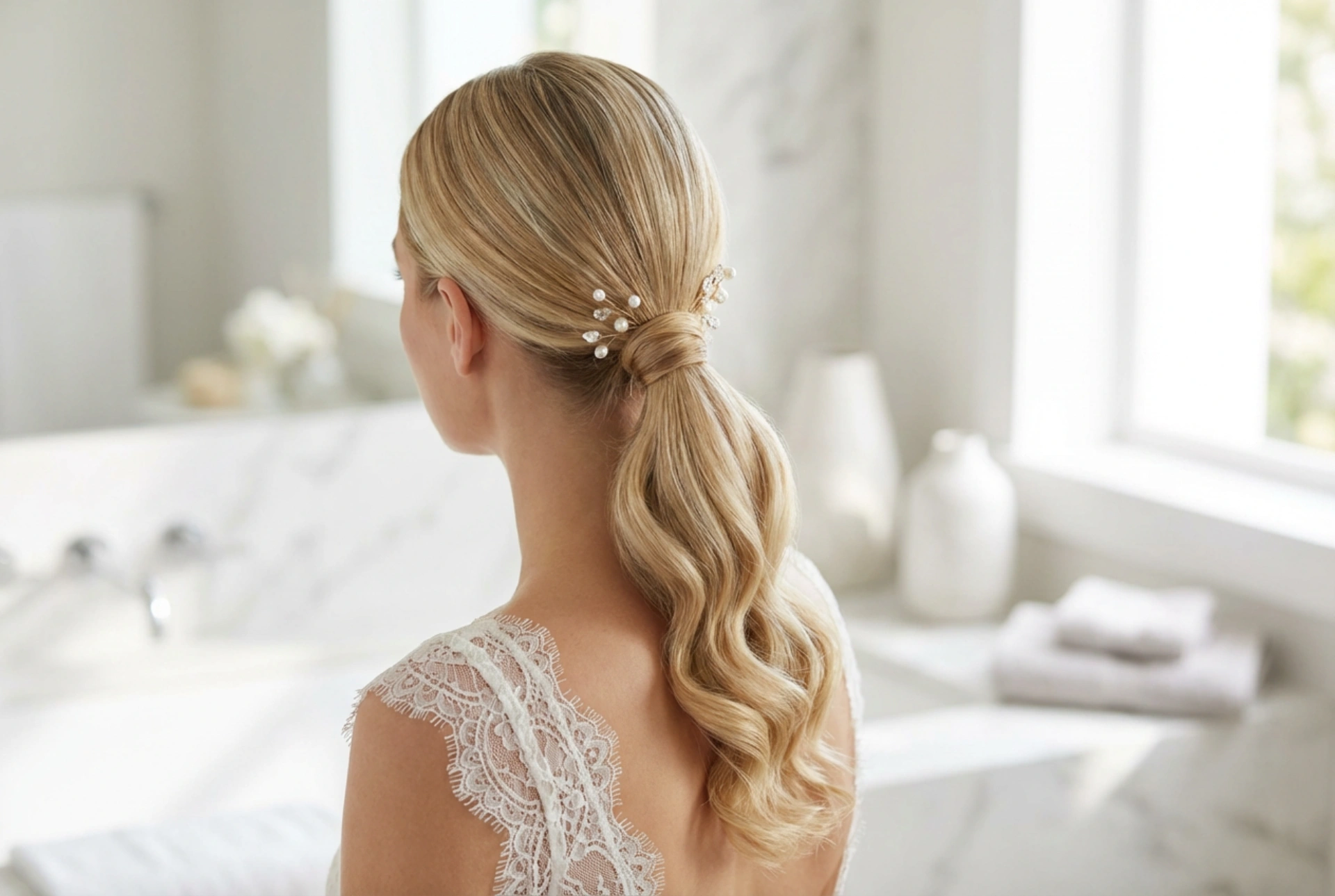 Coletas de novia sin estrés: lisas, románticas y con ondas