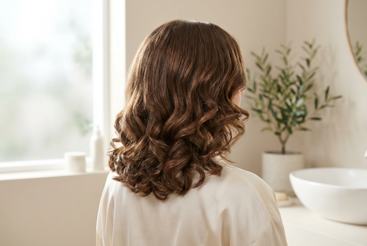 Rizos para boda en cabello hasta los hombros: efecto duradero paso a paso