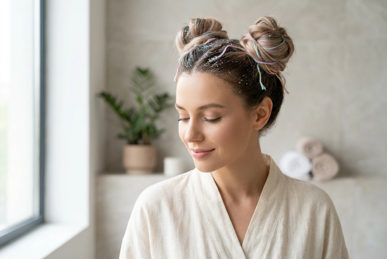 Peinados de festival para mujer: purpurina, moños espaciales y mechones de colores