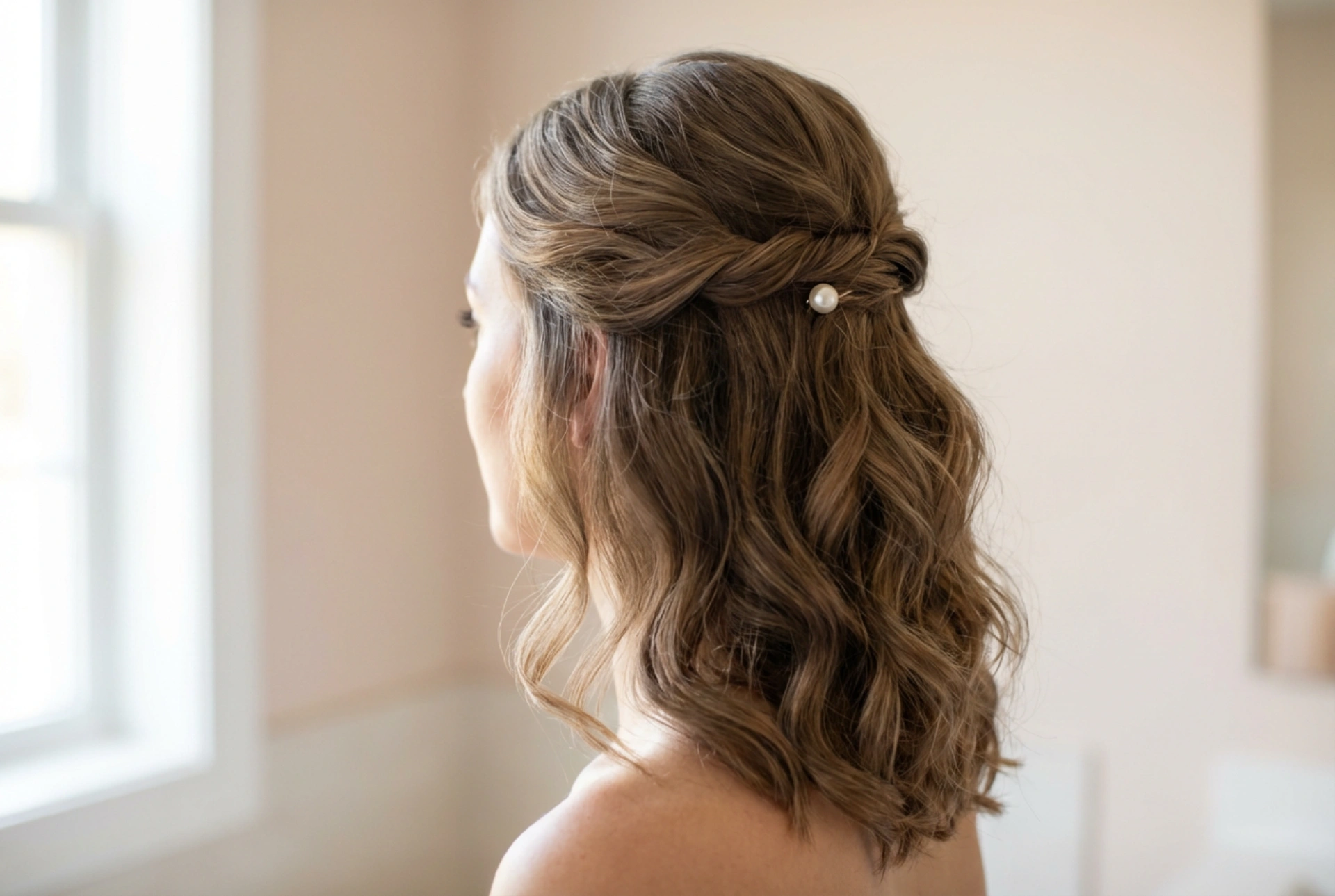 Peinado de boda para cabello hasta los hombros: recogidos y semirecogidos sencillos