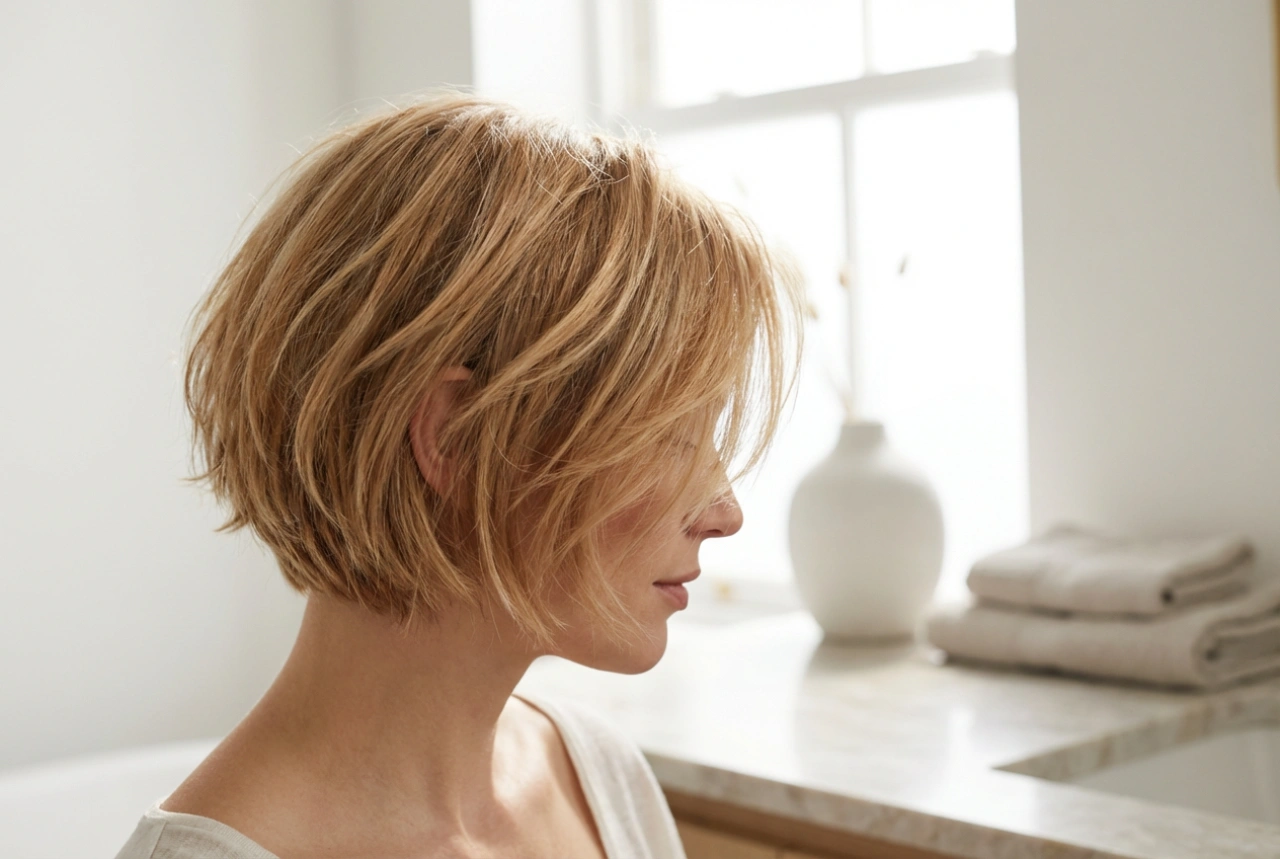 Cabello corto a capas: capas ligeras y volumen sin cardar