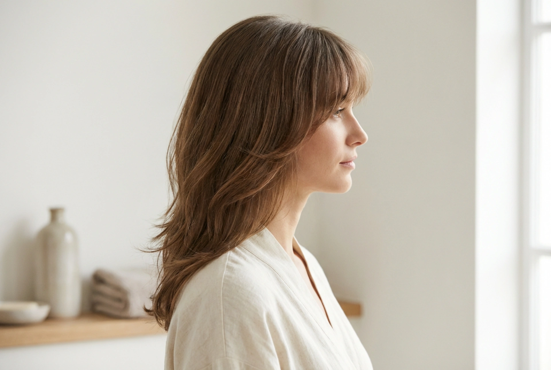 Pelo a capas con flequillo: corte, combinación de capas y peinado