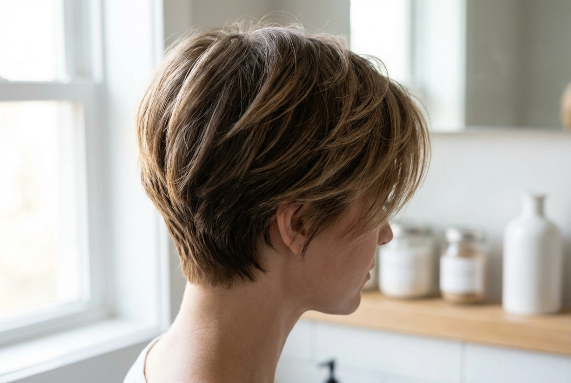 Estilo de pelo corto: volumen en las raíces, textura y acabado