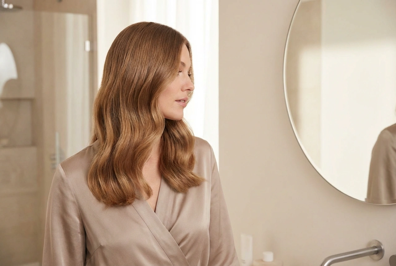 Ondas para una boda en cabello de longitud media: durabilidad y un acabado suave