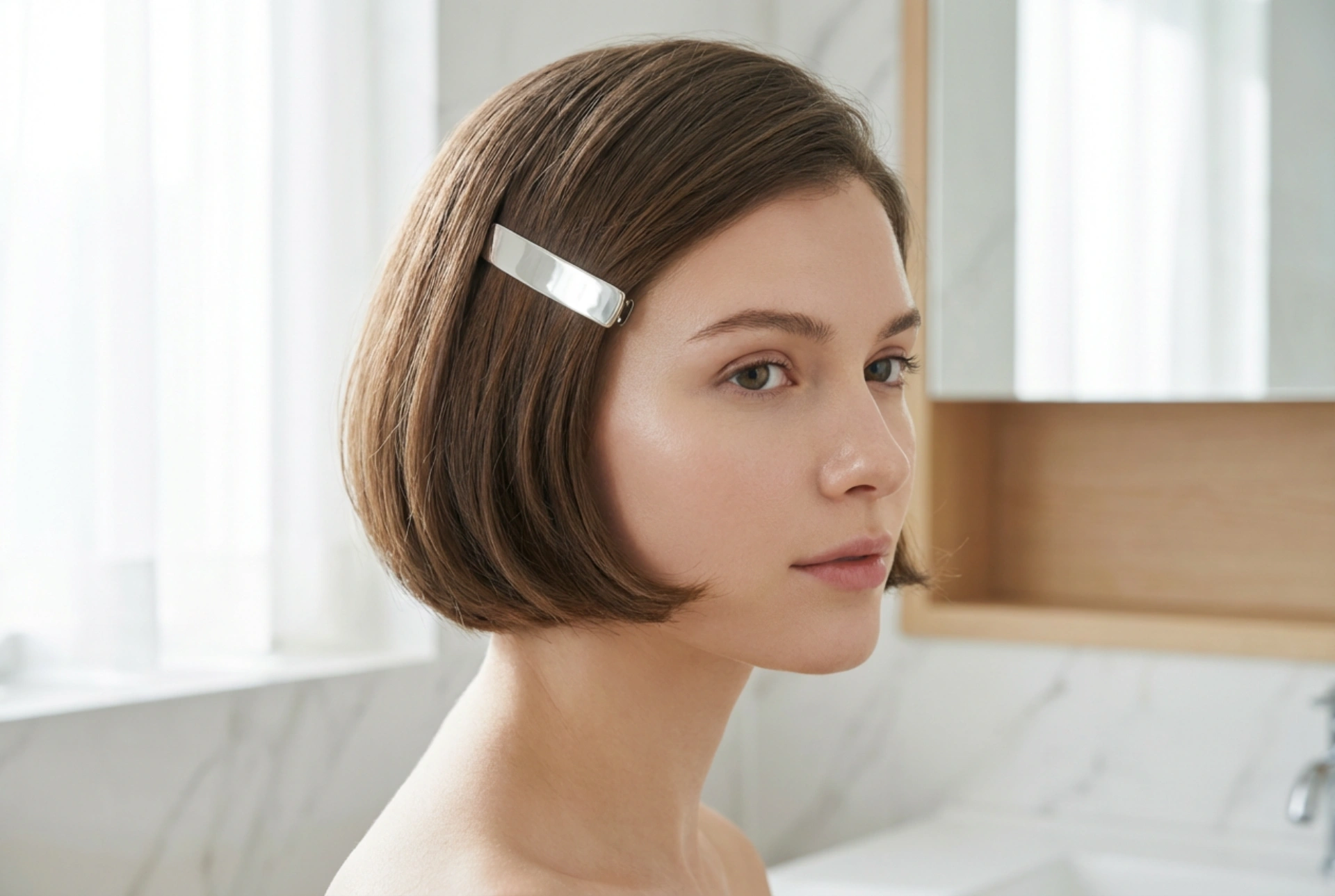 Bob muy corto para el día a día: volumen, alisado y accesorios