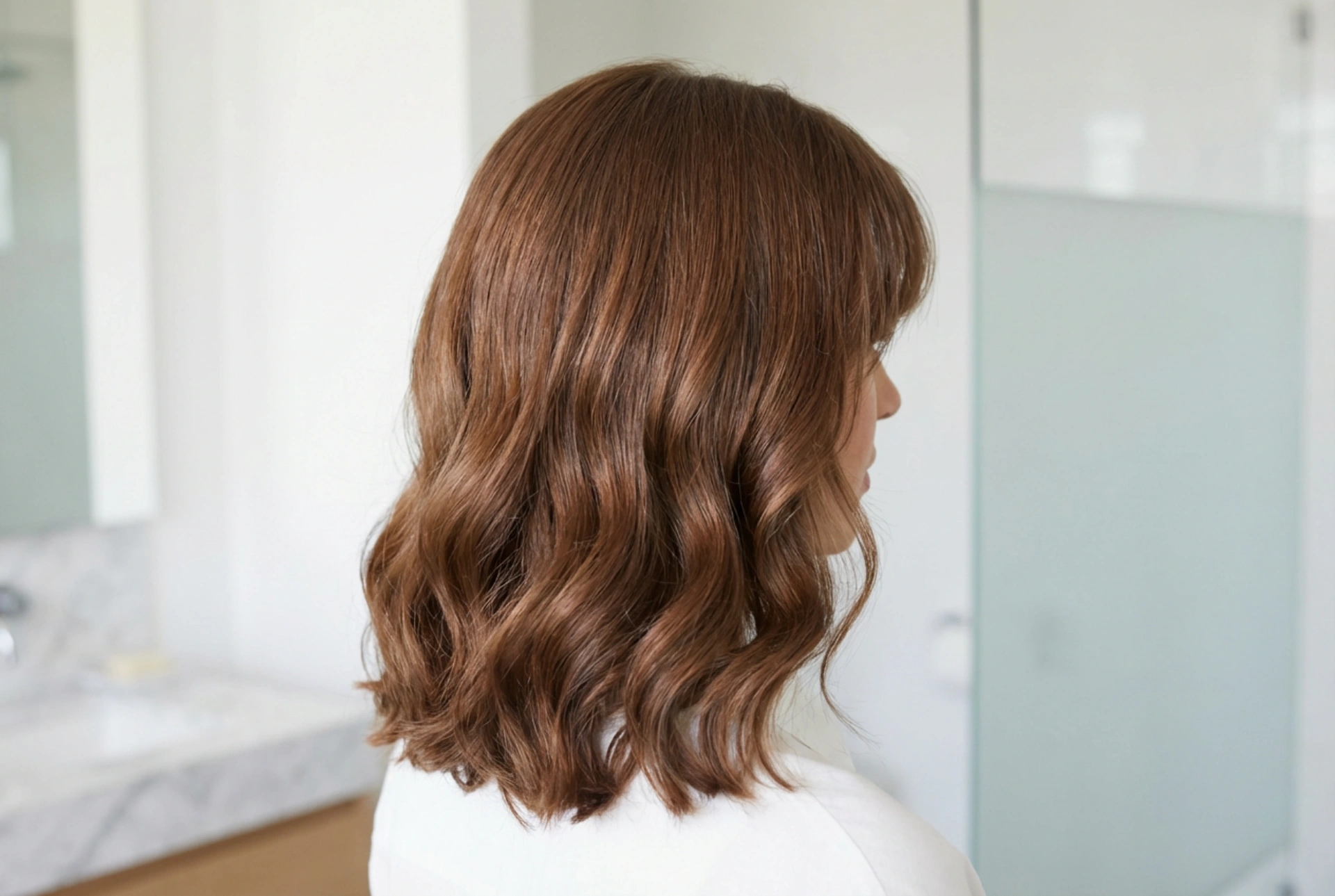 Melena a los hombros con flequillo: peinado con volumen y ondas suaves