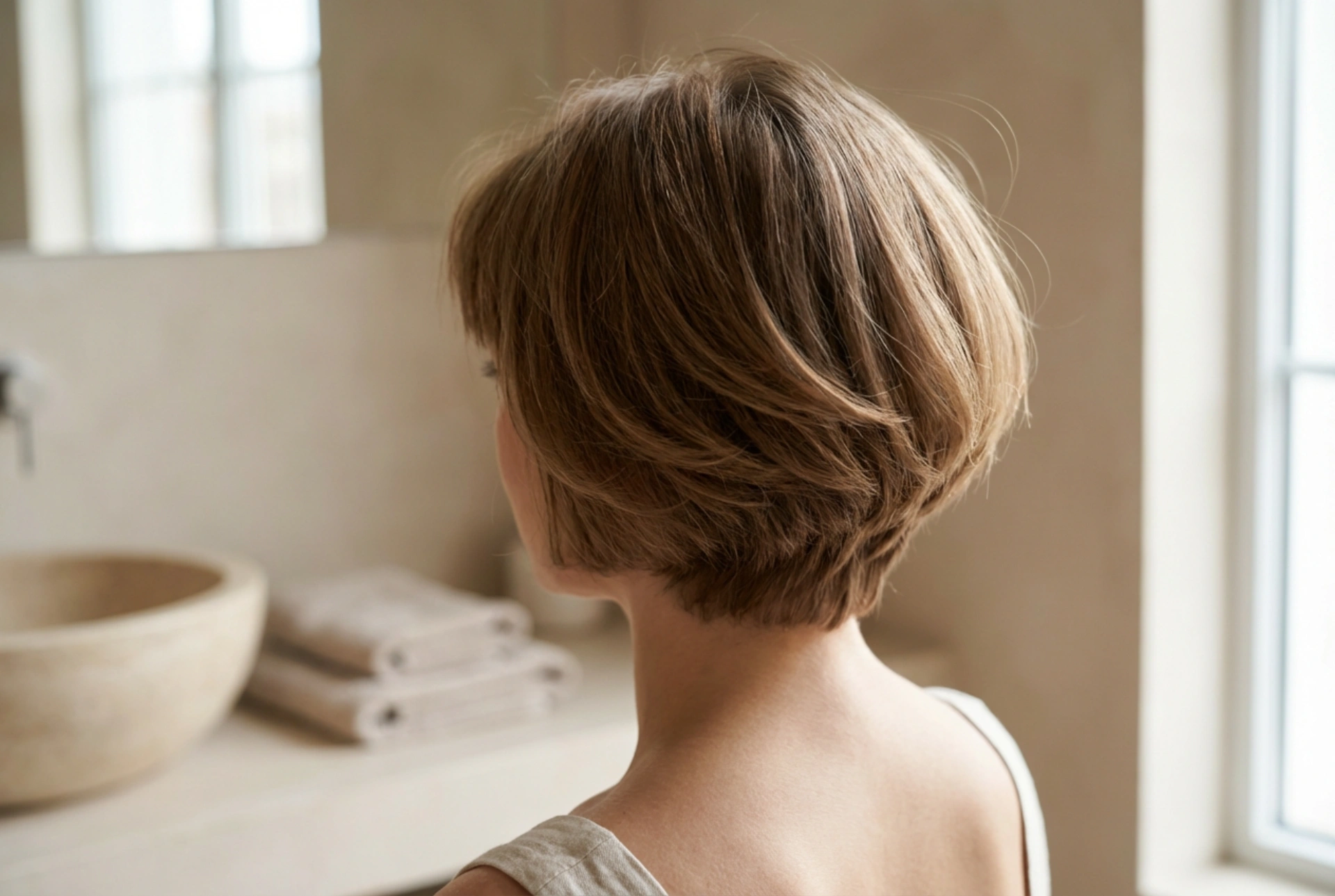Pelo corto y peinado con flequillo: volumen en la raíz y textura