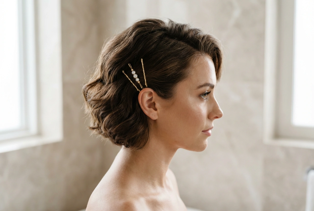 Peinados de novia para cabello corto: volumen y textura