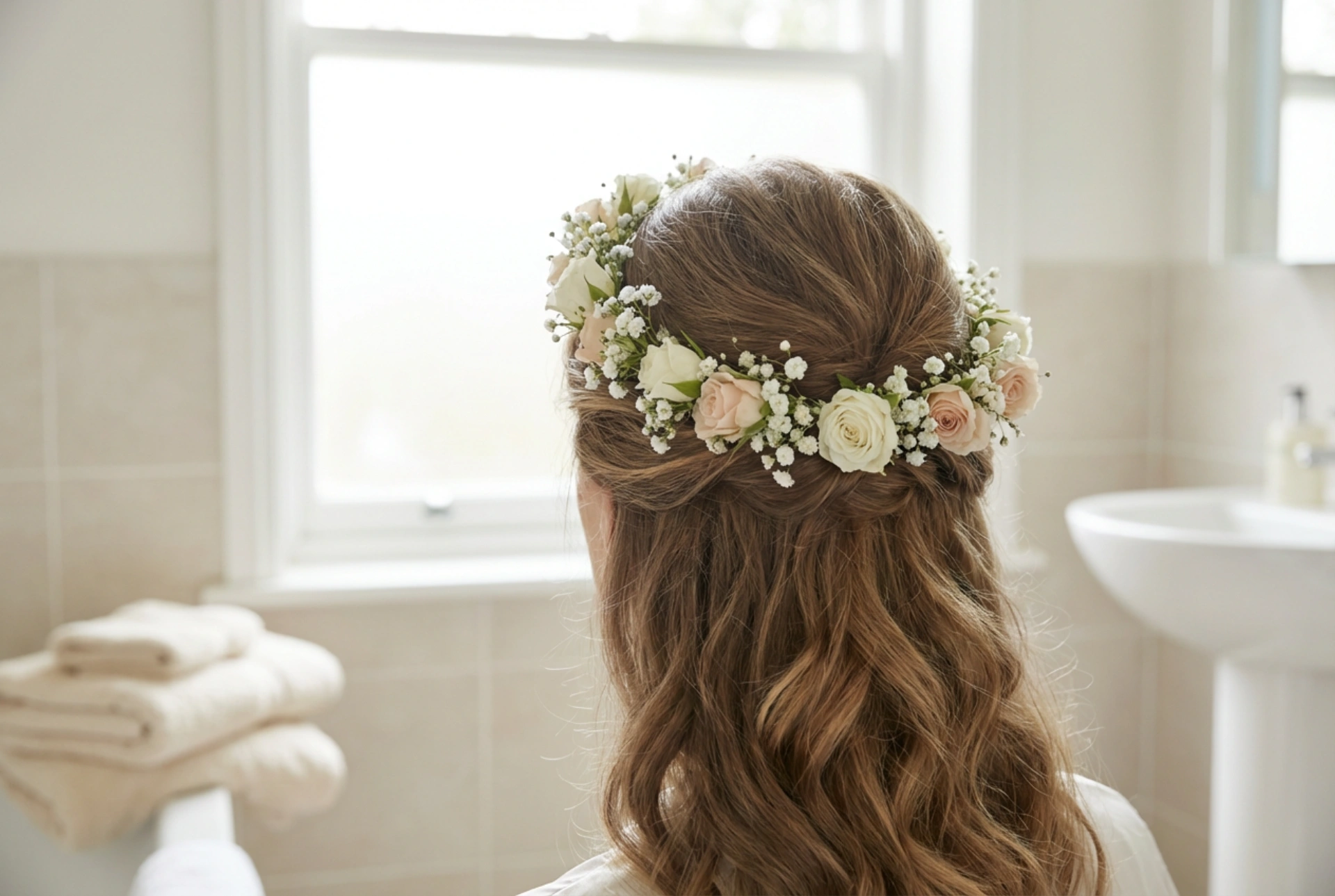 Peinados de novia con corona de flores: ondas, semirecogidos y secretos de durabilidad