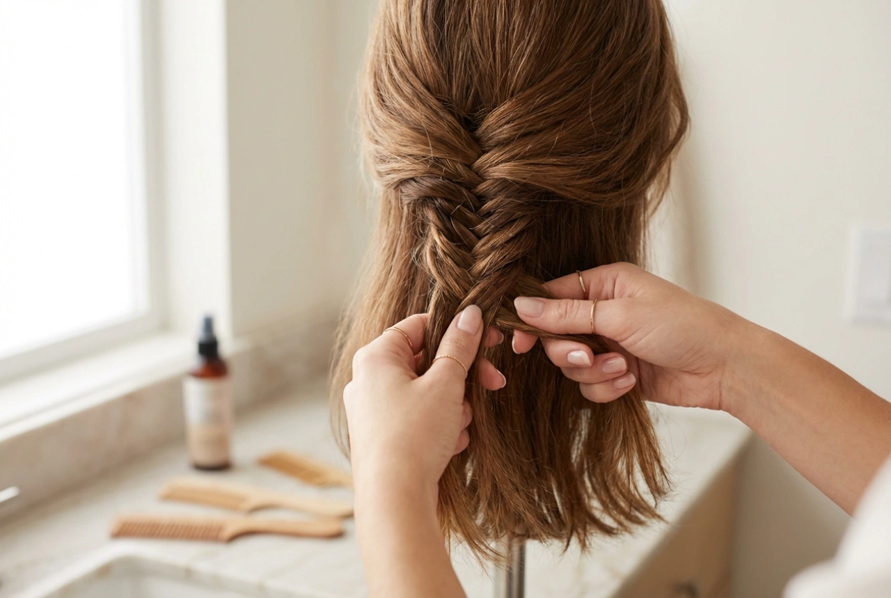 Pelo semilargo: peinados con trenzas paso a paso