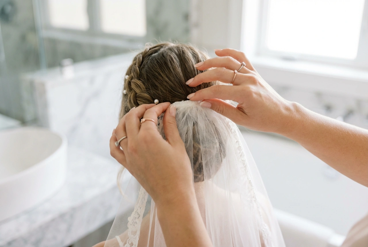 Peinados de novia con velo: cómo sujetarlo y peinarlo para que dure toda la noche