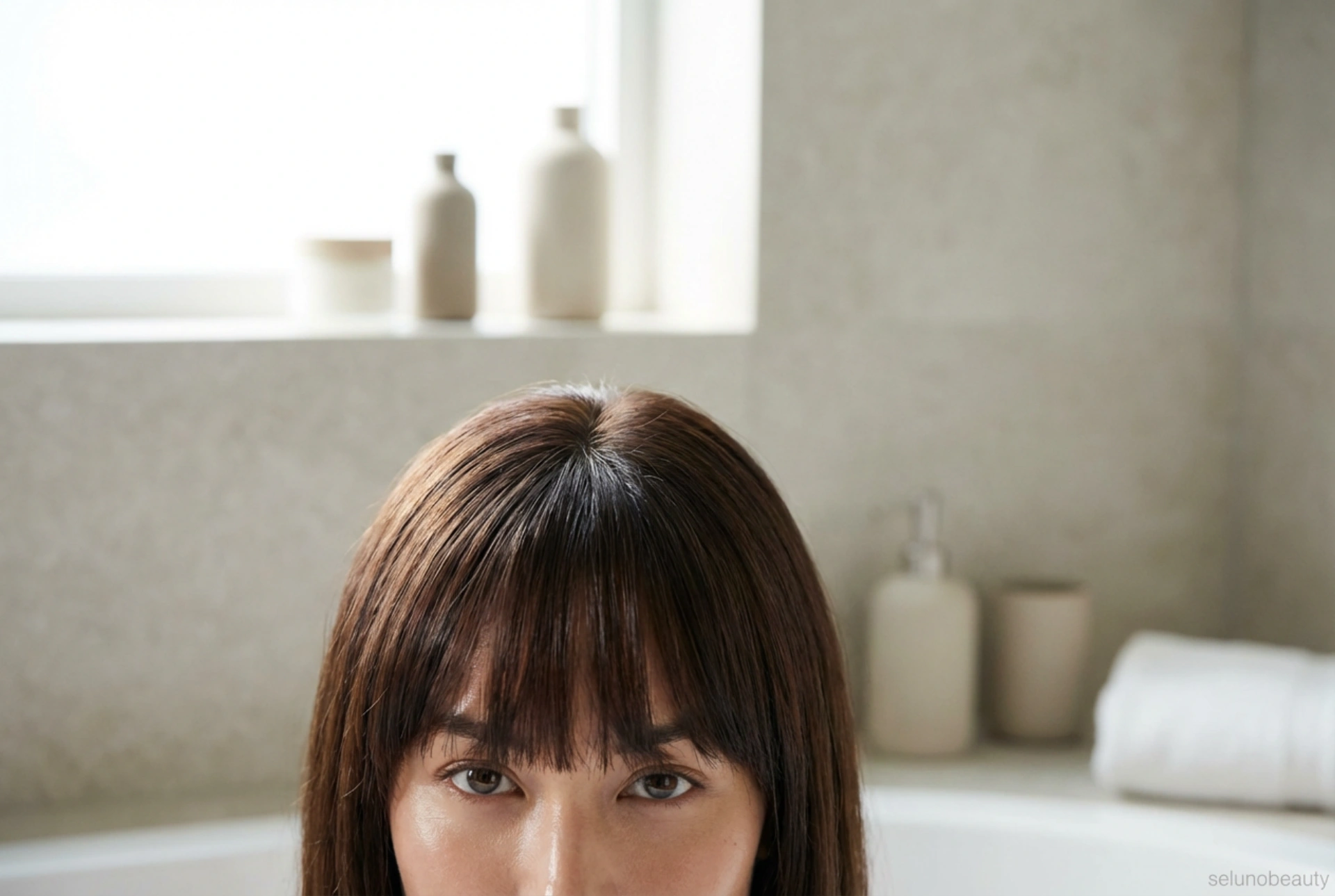 Flequillo recto desfilado: acabado liso y volumen en la raíz