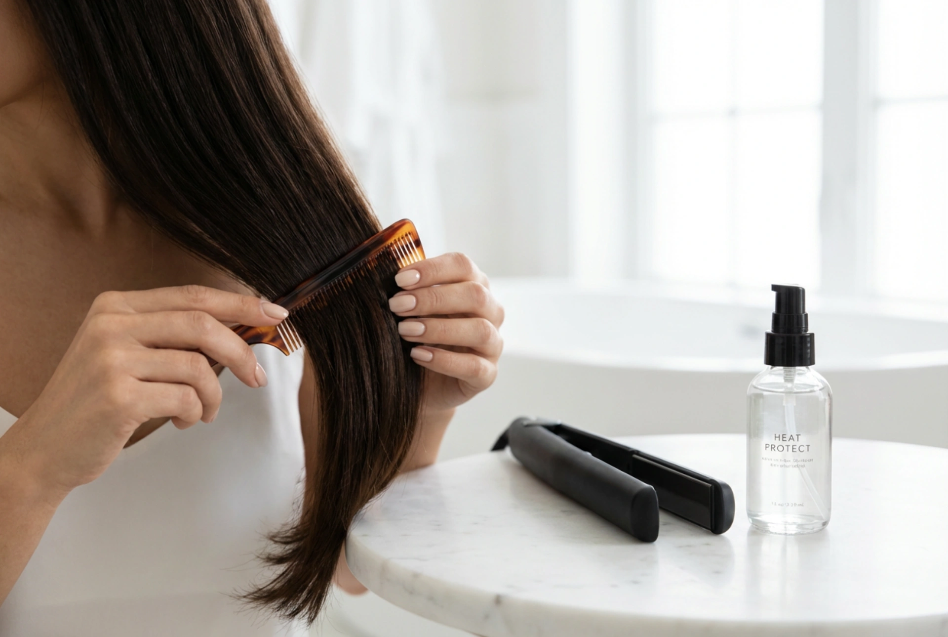 Plancha de pelo: técnicas de alisado, seccionado y protección térmica