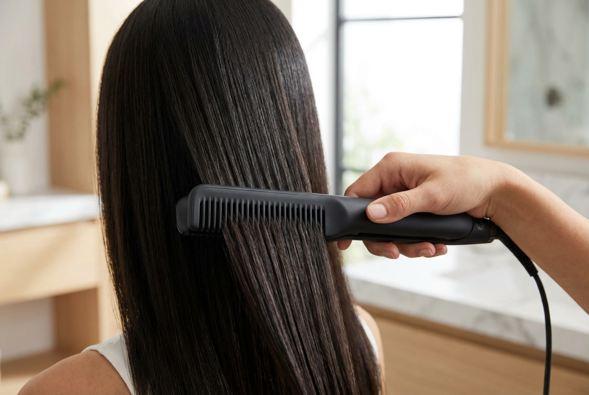 Plancha de pelo con peine: alisado rápido y sin tirones