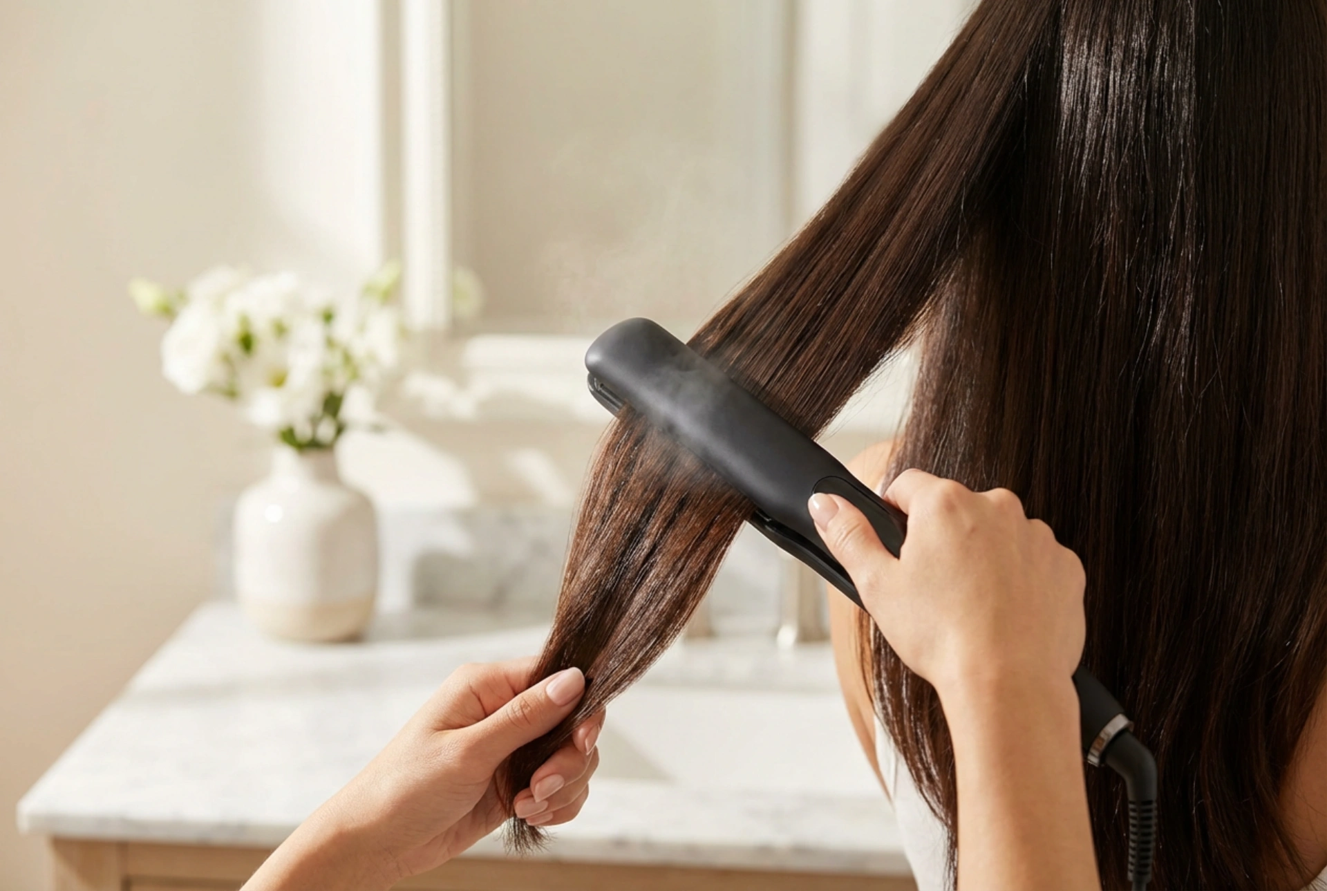 Plancha de pelo a vapor: alisado delicado y protección de las puntas