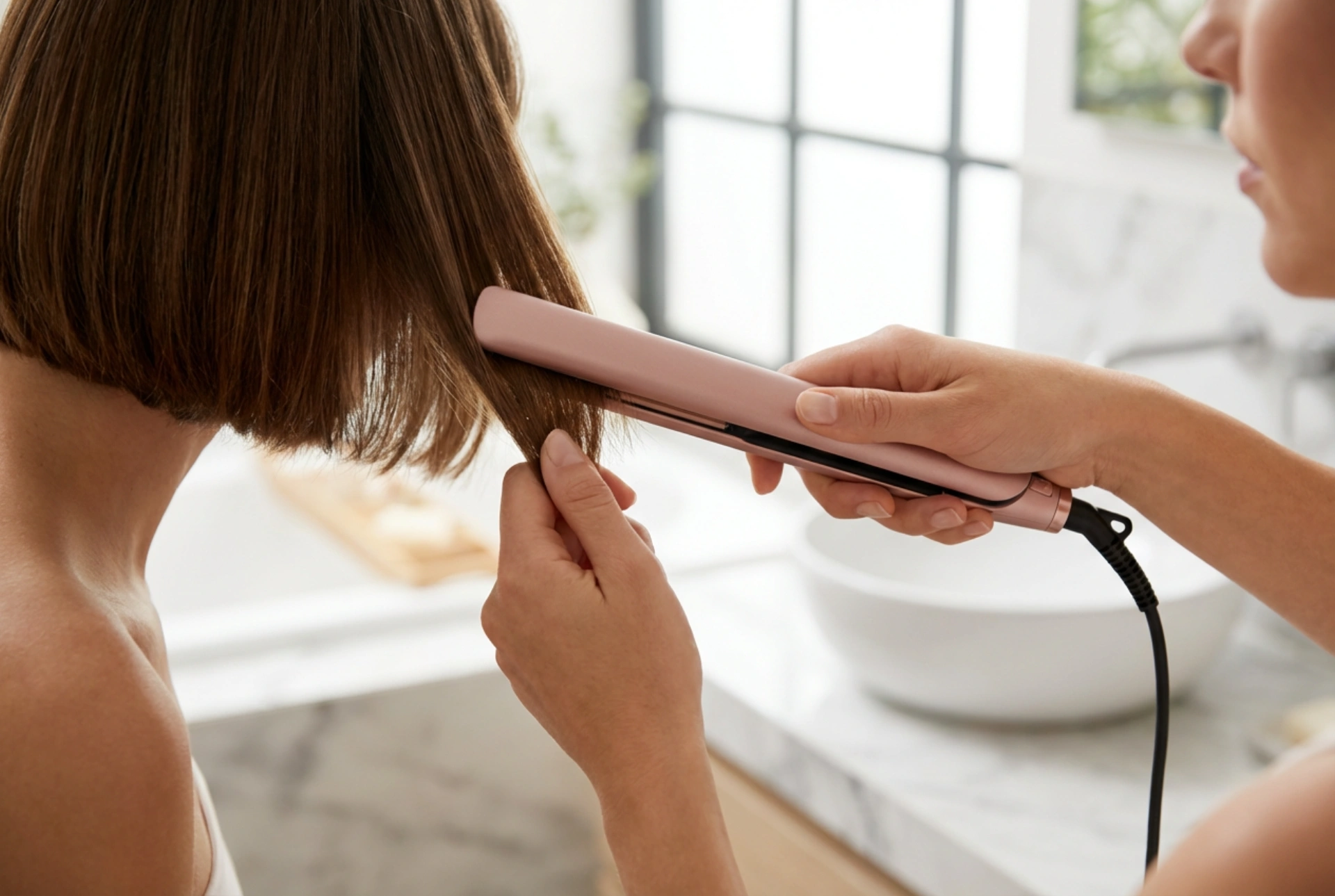 Plancha de pelo estrecha para cabello corto: alisado y ondulado precisos