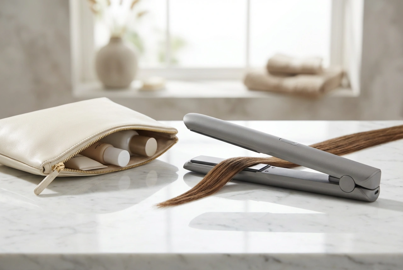 Mini plancha de pelo inalámbrica: retoques rápidos del peinado fuera de casa