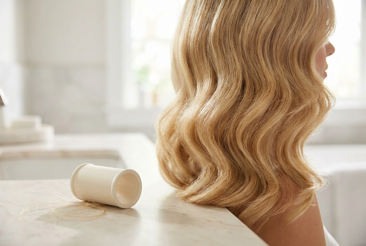 Rulos grandes para el pelo en la práctica: volumen y ondas suaves