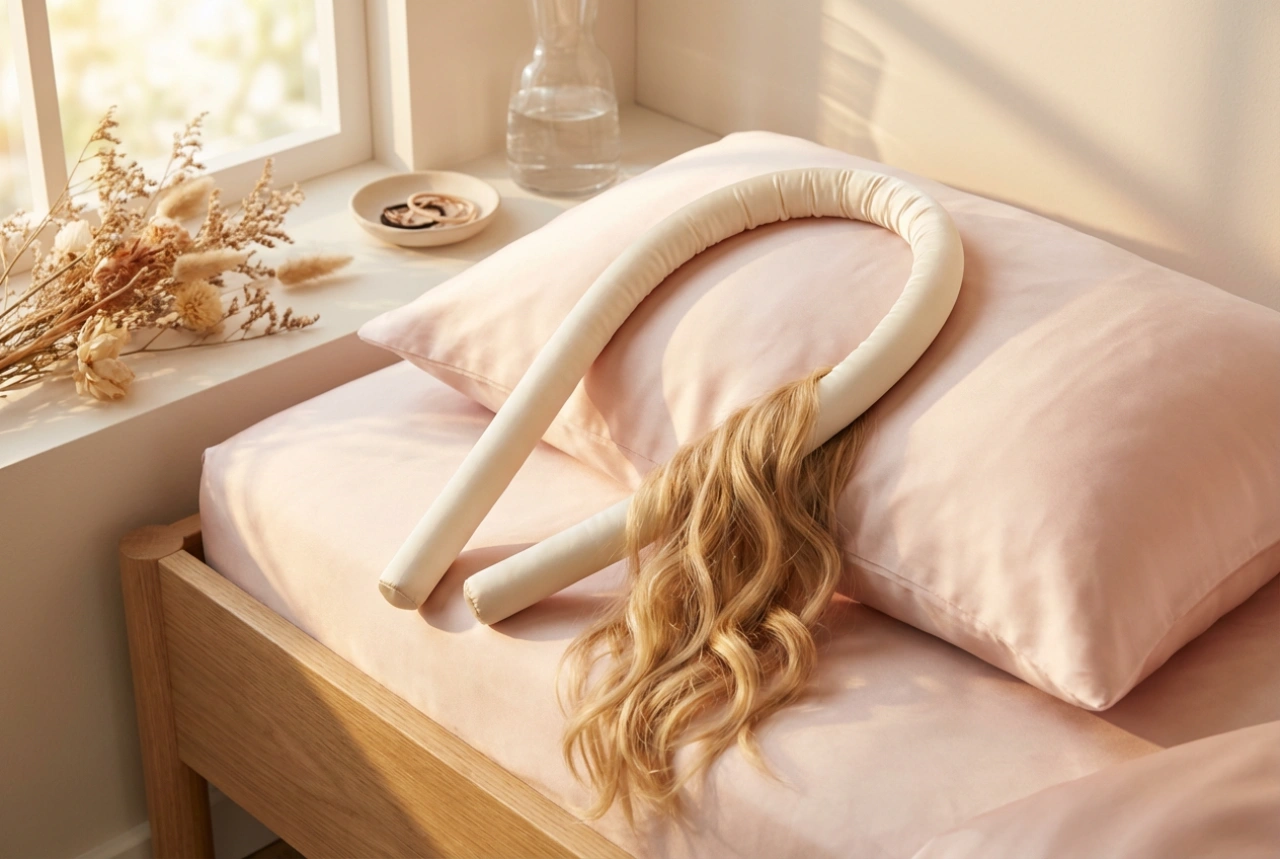 Rulo de seda para ondular el cabello de noche: moldeado cómodo y sin calor