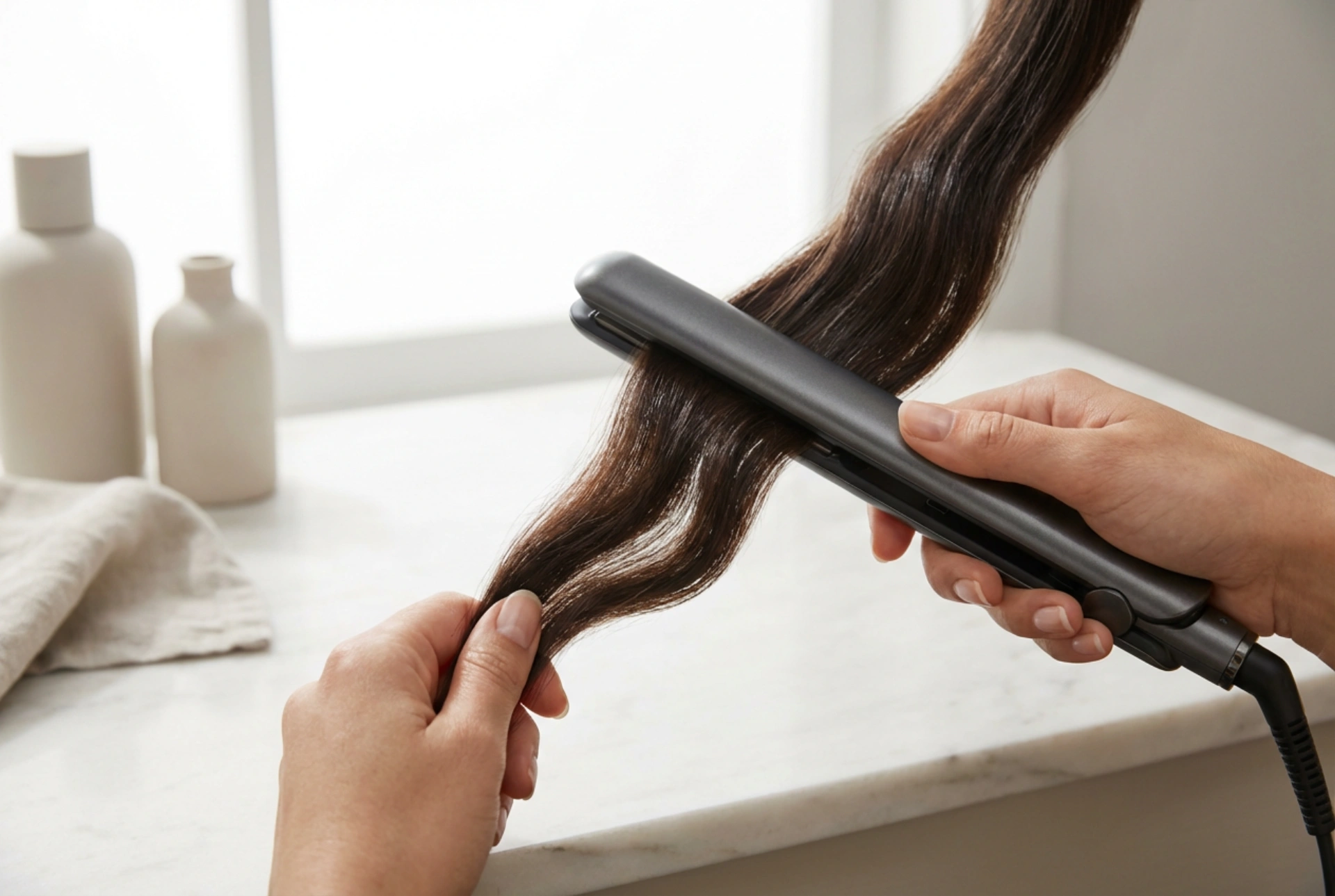 Ondas rotas con plancha: seccionar, doblar y enfriar los mechones