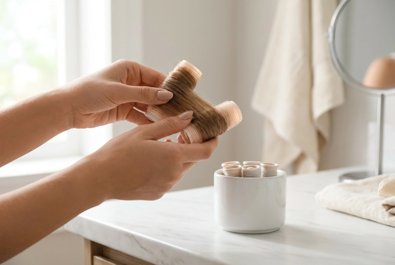 Rulos térmicos para cabello corto: seccionado, tiempos y fijación