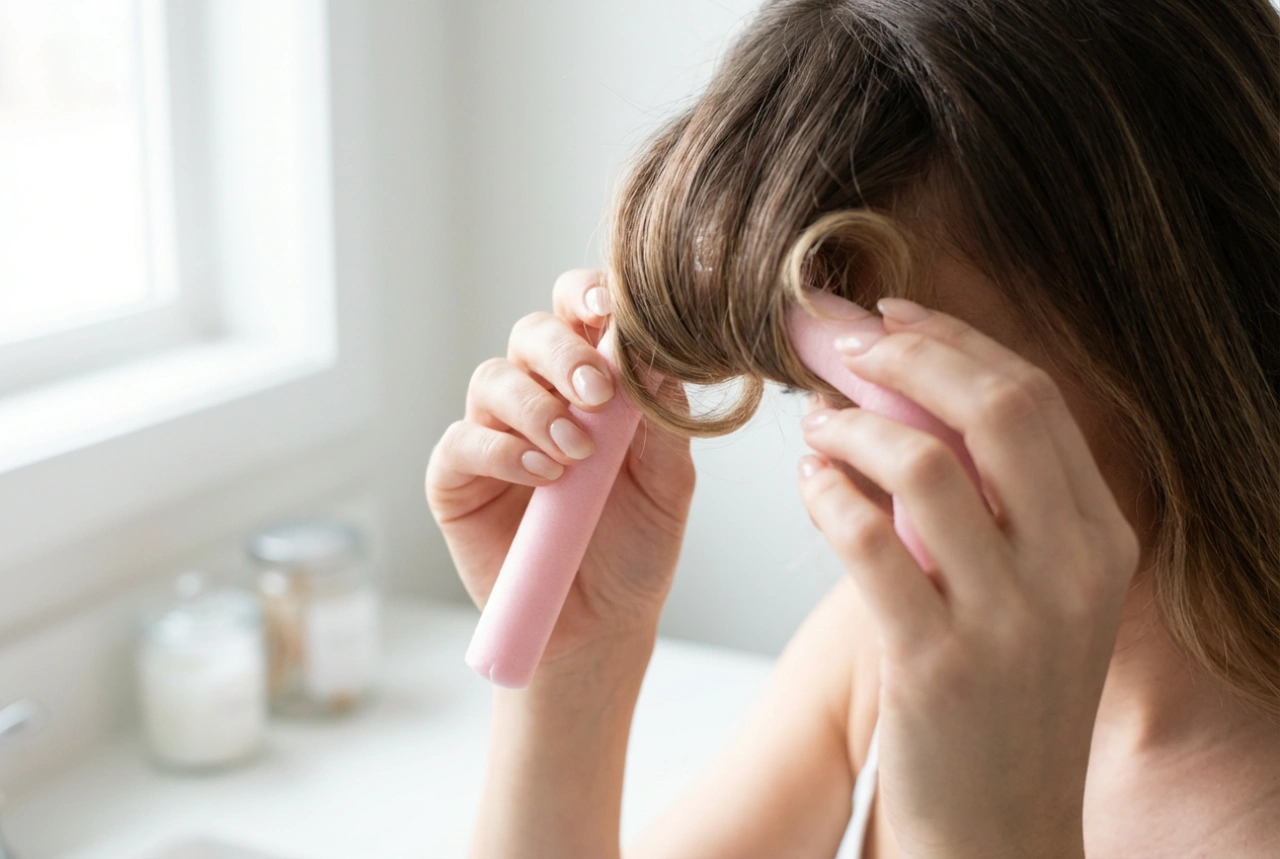 Rulos para el flequillo: elevación en la raíz y un suave giro