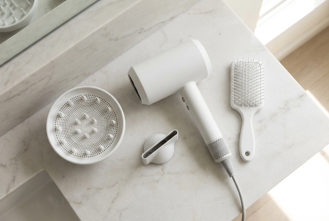 Secador con accesorios: para qué sirven el difusor, el concentrador y el cepillo