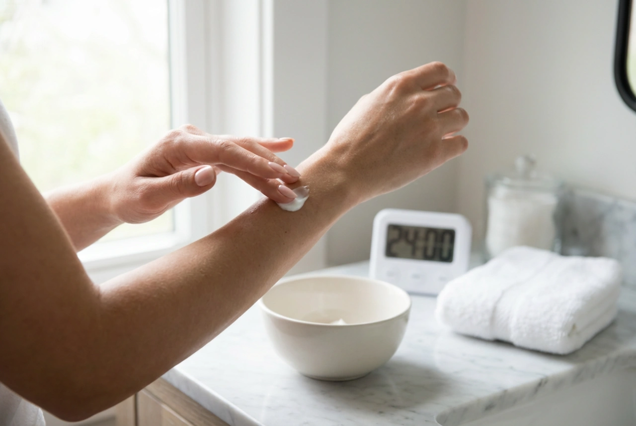 Crema depilatoria: prueba de alergia, tiempo de actuación y retirada