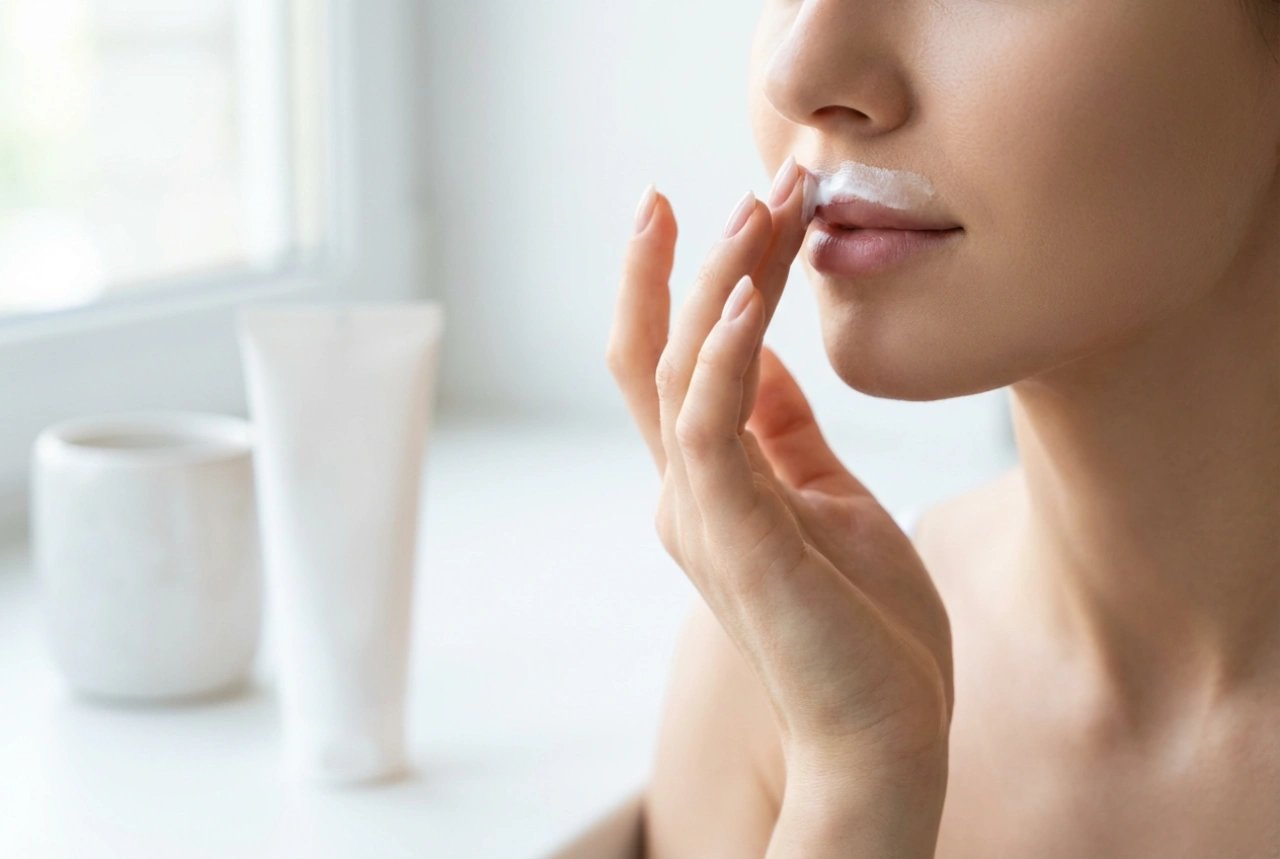 Crema depilatoria para el bigote: aplicación delicada sobre el labio superior y retirada correcta
