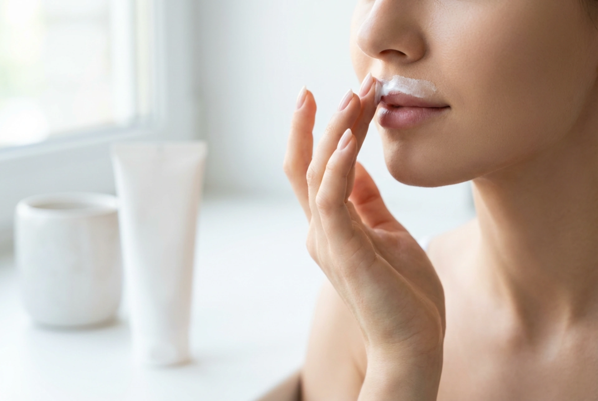 Crema depilatoria para el bigote: aplicación delicada sobre el labio superior y retirada correcta