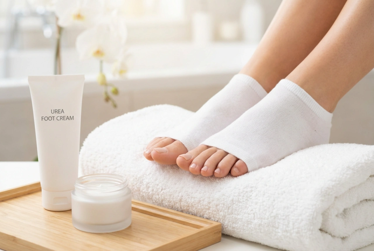 Mascarillas para pies: tipos, aplicación y combinación con crema de urea