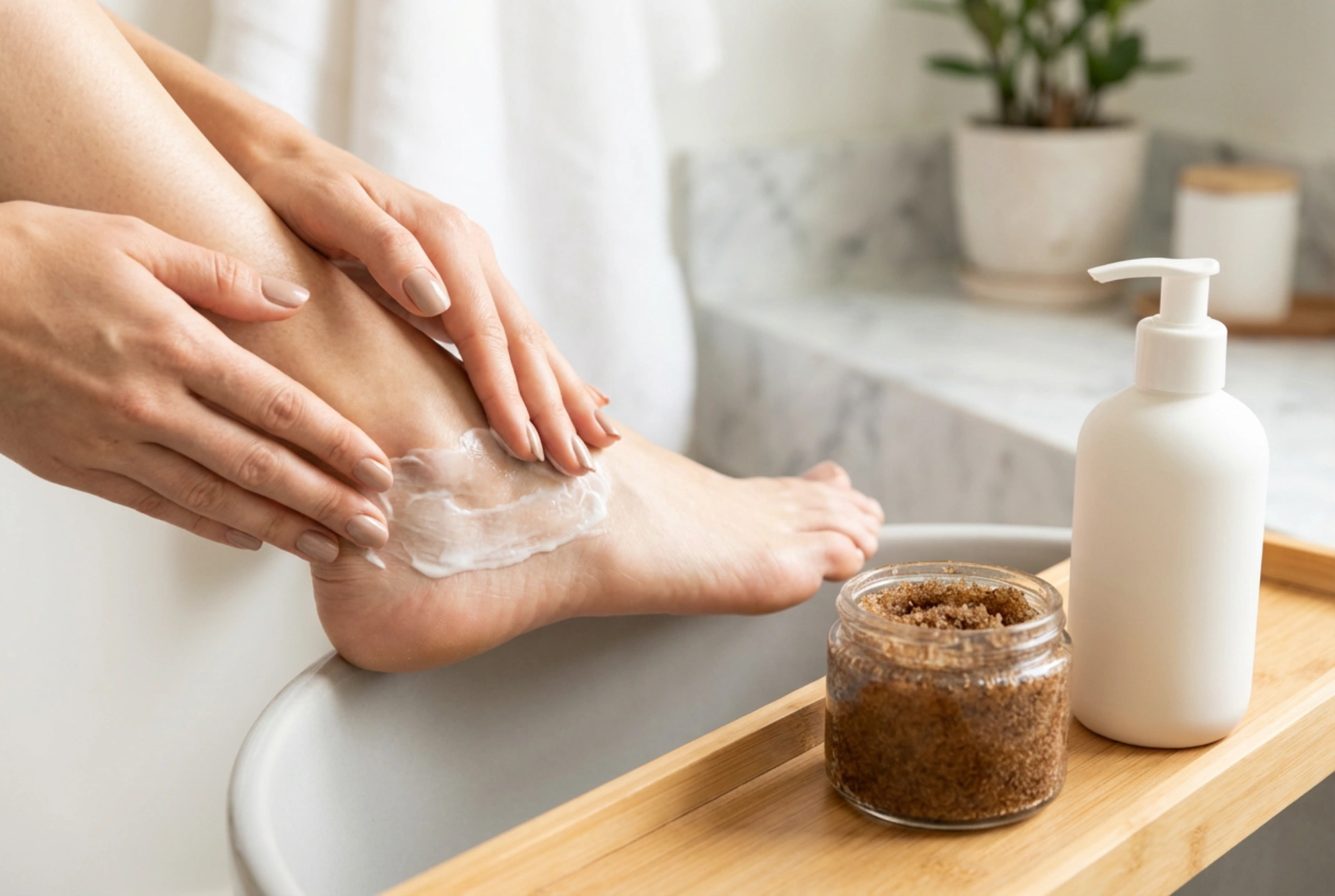 Cuidado casero para pies con callosidades: exfoliación e hidratación