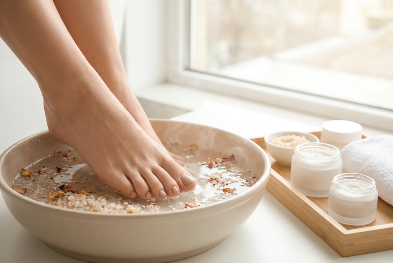 Pies agrietados: Cómo combinar exfoliación, crema y baño de sal