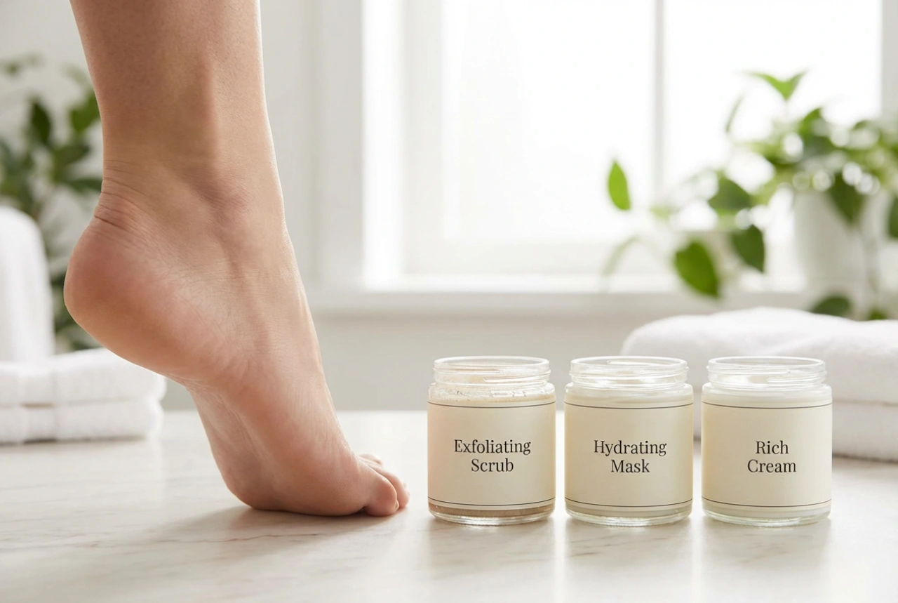 El secreto para los talones secos: exfoliación, mascarilla y crema con urea