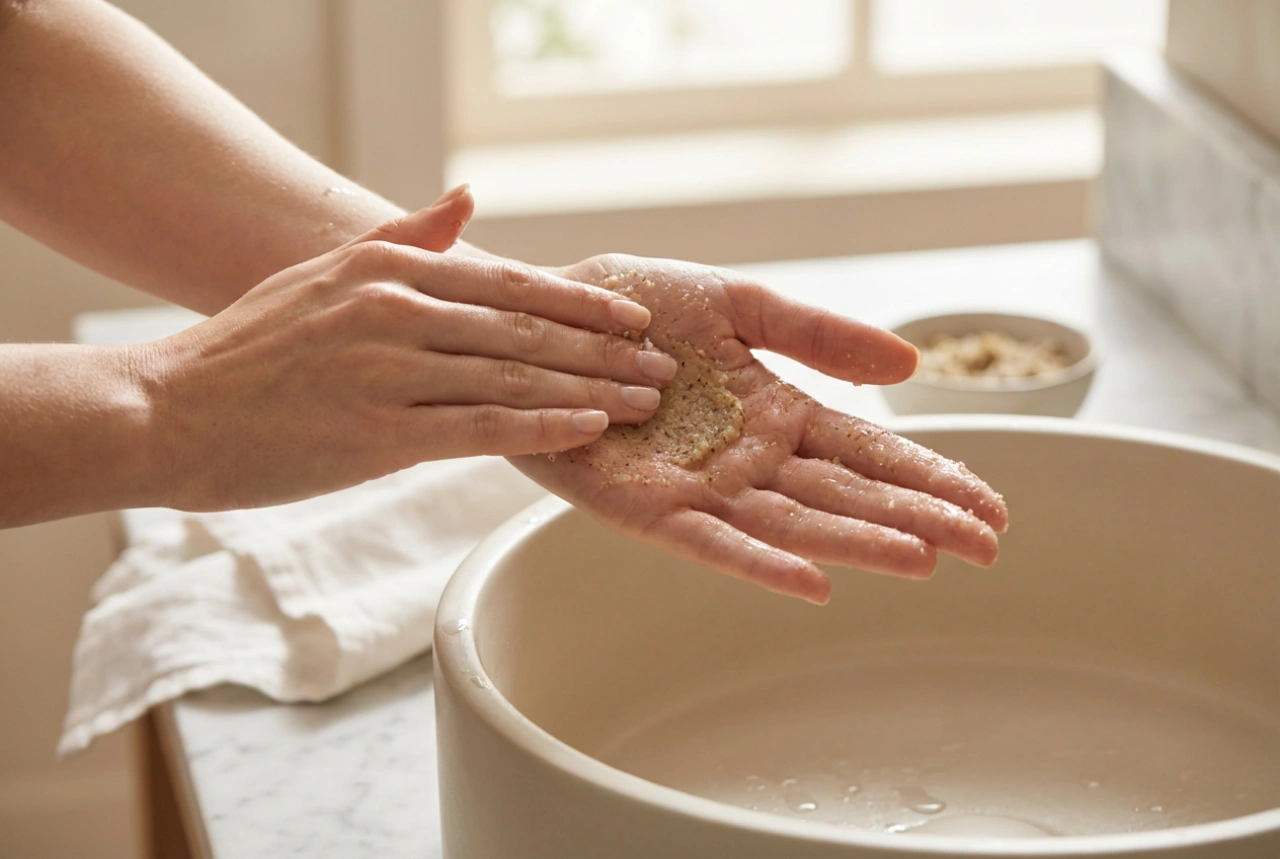 Exfoliación rápida para manos: ingredientes caseros y técnica de masaje